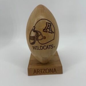 Arizona Wildcats Wooden Football Desktop Trophy Engraved NCAA Decor 8 Inch